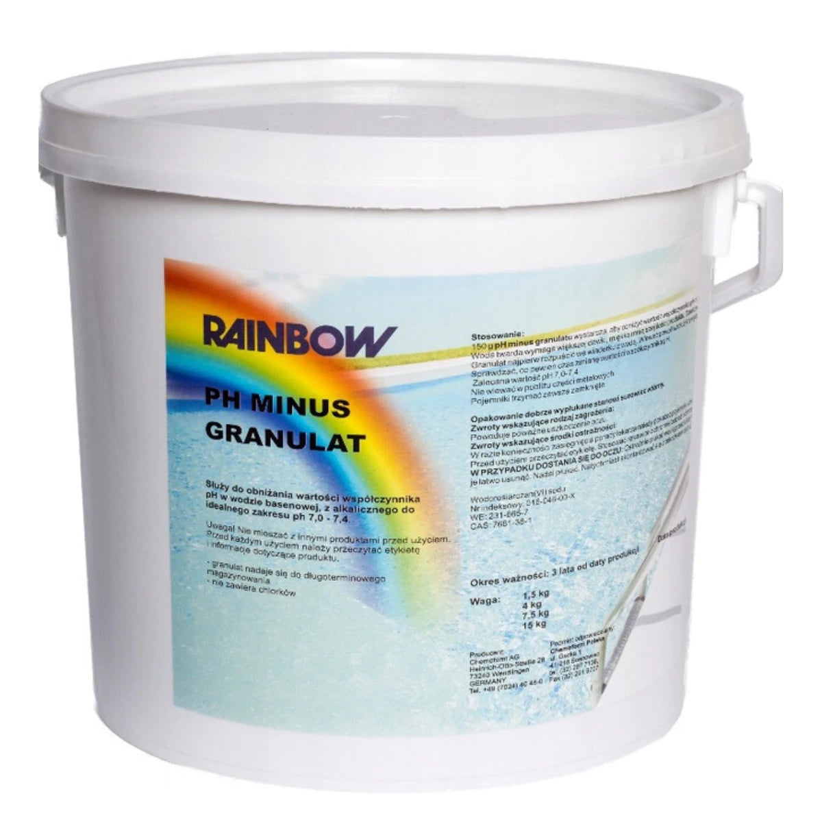 RAINBOW pH Minus granulát | 1,5 kg, 7,5 kg