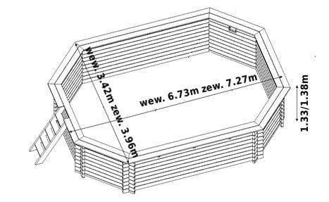 Basen drewniany JASPER 7,27 x 3,96 x 1,38 m-Baseny-Baseny.pl